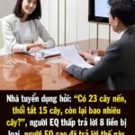 Nhà tuyển dụng hỏi: “Có 23 cây nến, thổi tắt 15 cây, còn lại bao nhiêu cây?”, người EQ thấp trả lời 8 liền bị loại, người EQ cao trả lời khôn ngoan, ghi điểm tuyệt đối!